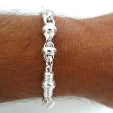 Solid sterling silver men's bracelet made in tuscany