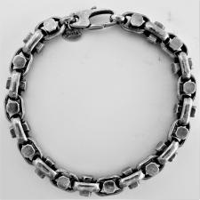 ARGENTO ANTICATO. Bracciale uomo in argento 925 massiccio. PRODOTTO ARTIGIANALE.