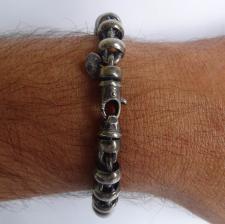 Oxidized sterling silver men's bracelet 9mm