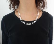 Sterling silver figaro necklace