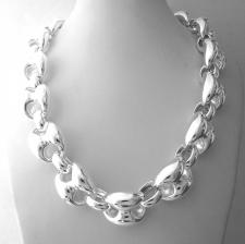 Sterling silver women's maglia marina link necklace