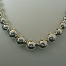 Sterling silver graduated bead necklace