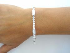 Bracciale sfere e ovali in argento 925