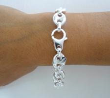 Solid sterling silver mariner link bracelet 12mm