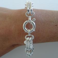 Sterling silver double oval link bracelet