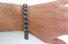 Bracciale uomo argento catena con viti