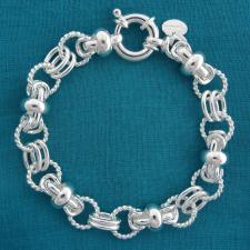 925 sterling silver bracelet. Padovana and torchon link bracelet 9mm.