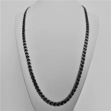 Oxidized 925 sterling silver flat marina chain necklace