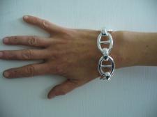 Sterling silver large anchor chain bracelet 