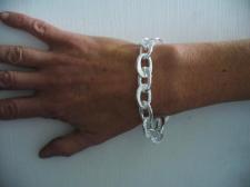 Textured silver bracelet made in Italy