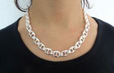 Solid sterling silver mariner chain made in italy