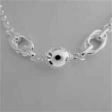 Long sterling silver necklace cm 100 round rolo link chain