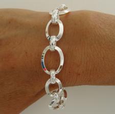 Bracciale in argento 925 massiccio, larghezza 14,5mm. Maglie ovali sezione triangolare e maglie g...