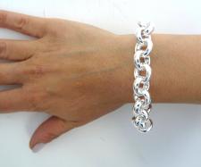 Bracciale in argento 925 massiccio rolo' tondo 14mm 