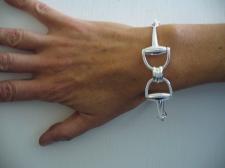 Solid silver horsebit bracelet