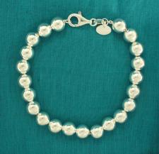 Sterling silver bead bracelet 8mm for woman