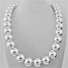 Sterling silver bead necklace 16mm. Length 51cm, weight 142 grams.