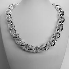 Sterling silver hollow oval chain necklace 14mm