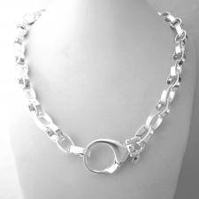 Chunky oval rolo' necklace in sterling silver made in italy