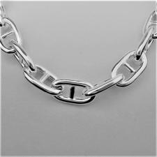 Sterling silver women's anchor chain link necklace