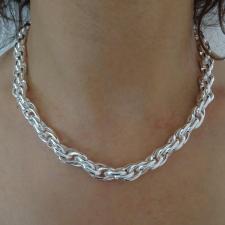 Sterling silver loose rope link chain necklace