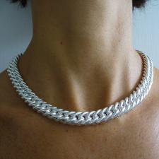 Double curb necklace in sterling silver