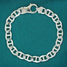 Sterling silver flat marina bracelet 9mm x 2,8mm.