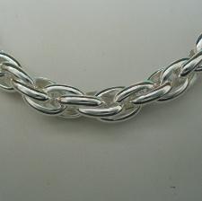 Silver double oval link naecklace