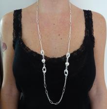 Collana argento lunga 100cm.