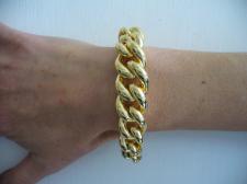 Sterling silver curb bracelet with 18 kt yellow gold plating