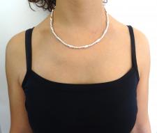 Collana catena in argento sfere e ovaline 