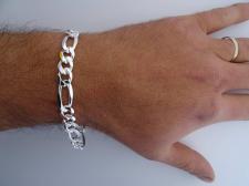 Sterling silver figaro bracelet 8mm 