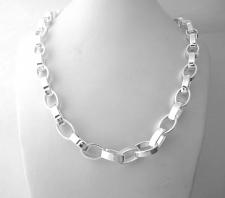 Chunky oval rolo' necklace in sterling silver made in italy