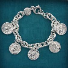 Sterling silver bracelet owl of athena