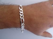 Sterling silver figaro bracelet 8mm 