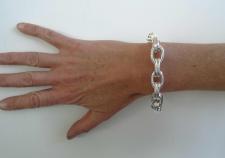 Sterling silver double oval link bracelet