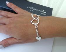 Bracciale con cuori in argento 925 massiccio