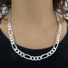 Sterling silver figaro necklace