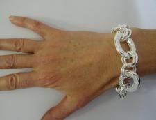 Textured silver bracelet 22mm