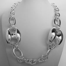 Sterling silver maglia marina link necklace 36mm. Made in Italy. 110 grams.