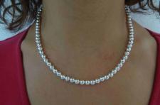 Online sales of silver bead necklace