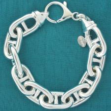 Sterling silver anchor chain bracelet 14mm