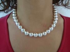 925 silver ball necklace made in italy