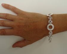 Sterling silver Greek key link bracelet 