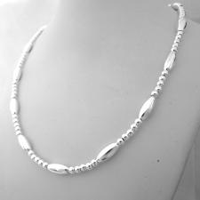 Collana catena in argento sfere e ovaline 