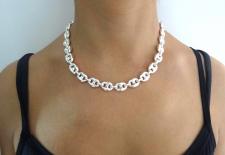 Collana argento massiccio maglia marina