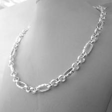Collana in argento 925 massiccio catena figaro alternata 4+1