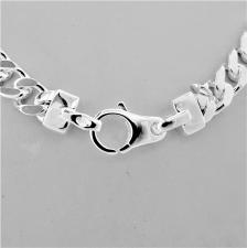 Sterling silver solid diamond cut curb necklace 8mm