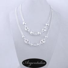 Sterling silver double curb chain necklace made in italy
