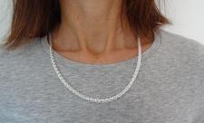 Collana catena maglia spiga argento 925 